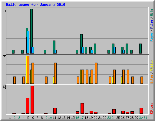 Daily usage for January 2010