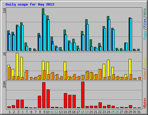 Daily usage for May 2013