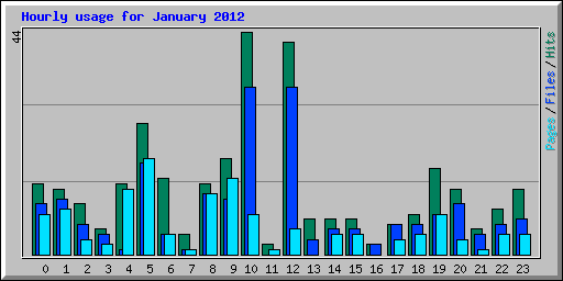 Hourly usage for January 2012