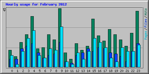 Hourly usage for February 2012