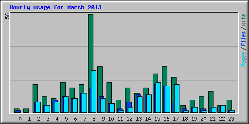 Hourly usage for March 2013