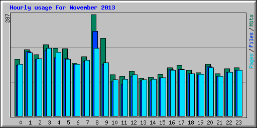 Hourly usage for November 2013