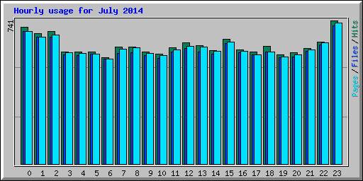 Hourly usage for July 2014
