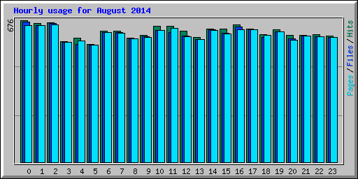Hourly usage for August 2014