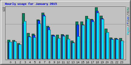 Hourly usage for January 2015
