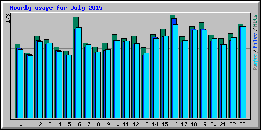 Hourly usage for July 2015