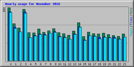 Hourly usage for November 2016