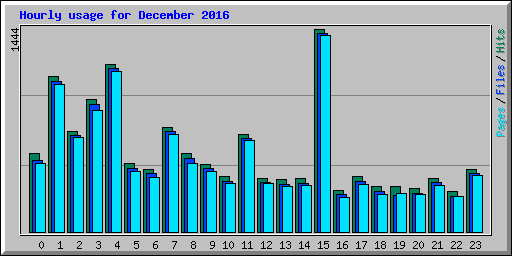 Hourly usage for December 2016