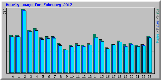 Hourly usage for February 2017