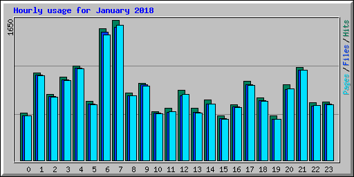 Hourly usage for January 2018