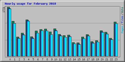Hourly usage for February 2018